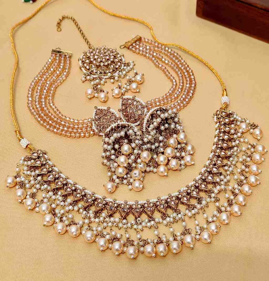 Beautiful Premium Quality Reverse Ad Stone Work Chokker With Beautiful Shara Jhumka And Tika....