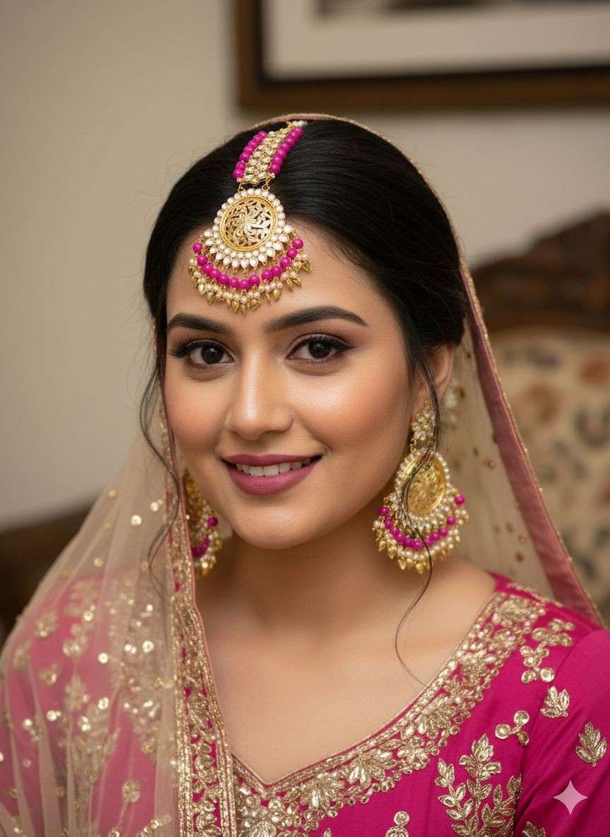 Beautiful Premium Quality Gold Plated Beautiful Earrings And Tika....