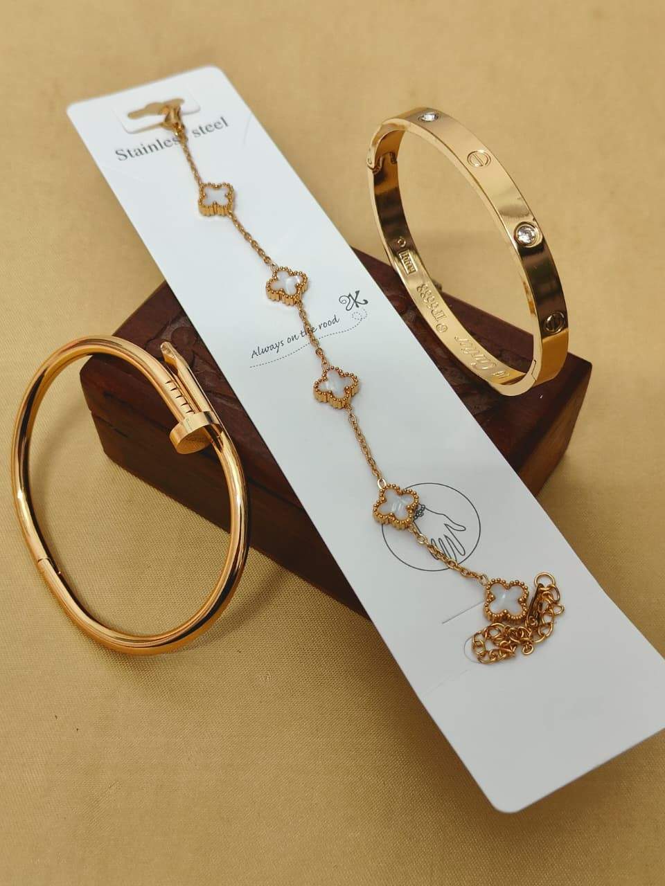 Beautiful Premium Quality Anti Tarnish 3 PC's Bracelets Combo..