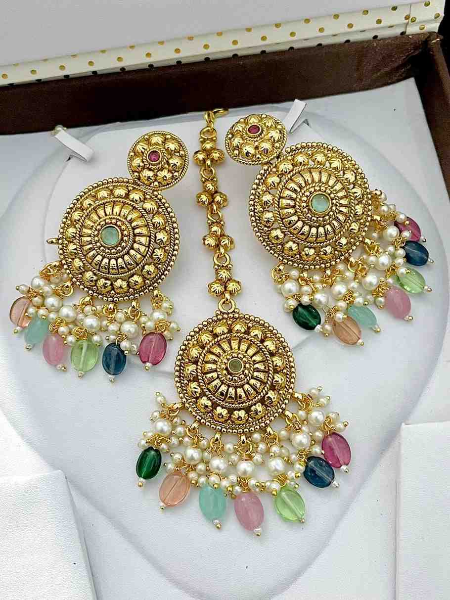 Beautiful Premium Quality Gold Plated Earrings And Tika….