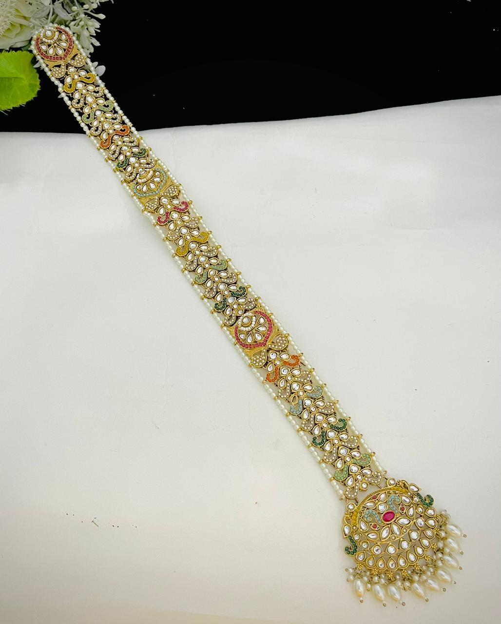Beautiful Premium Quality Mehndi Polish Kundan Hair Chotti Original Pieces…..