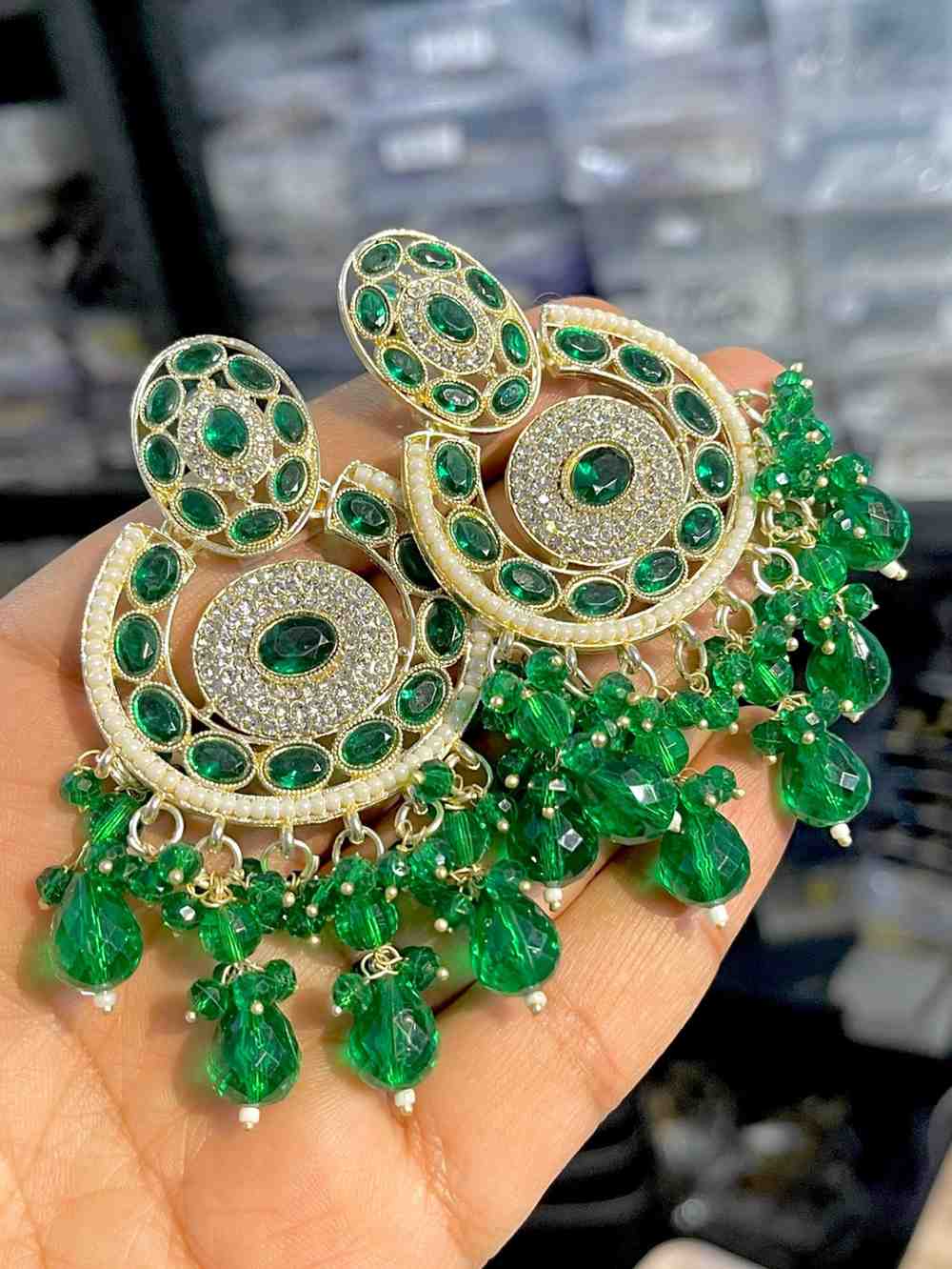 Beautiful Premium Quality MOP Work Bollywood Earrings.... Offer Price