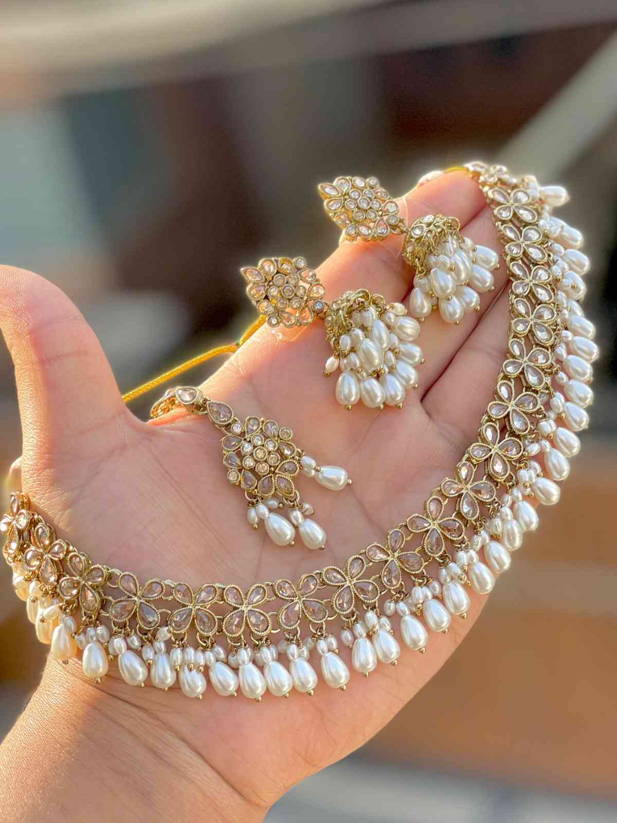 Beautiful Premium Quality Reverse Ad Necklace With Beautiful Jhumkie And Tika….