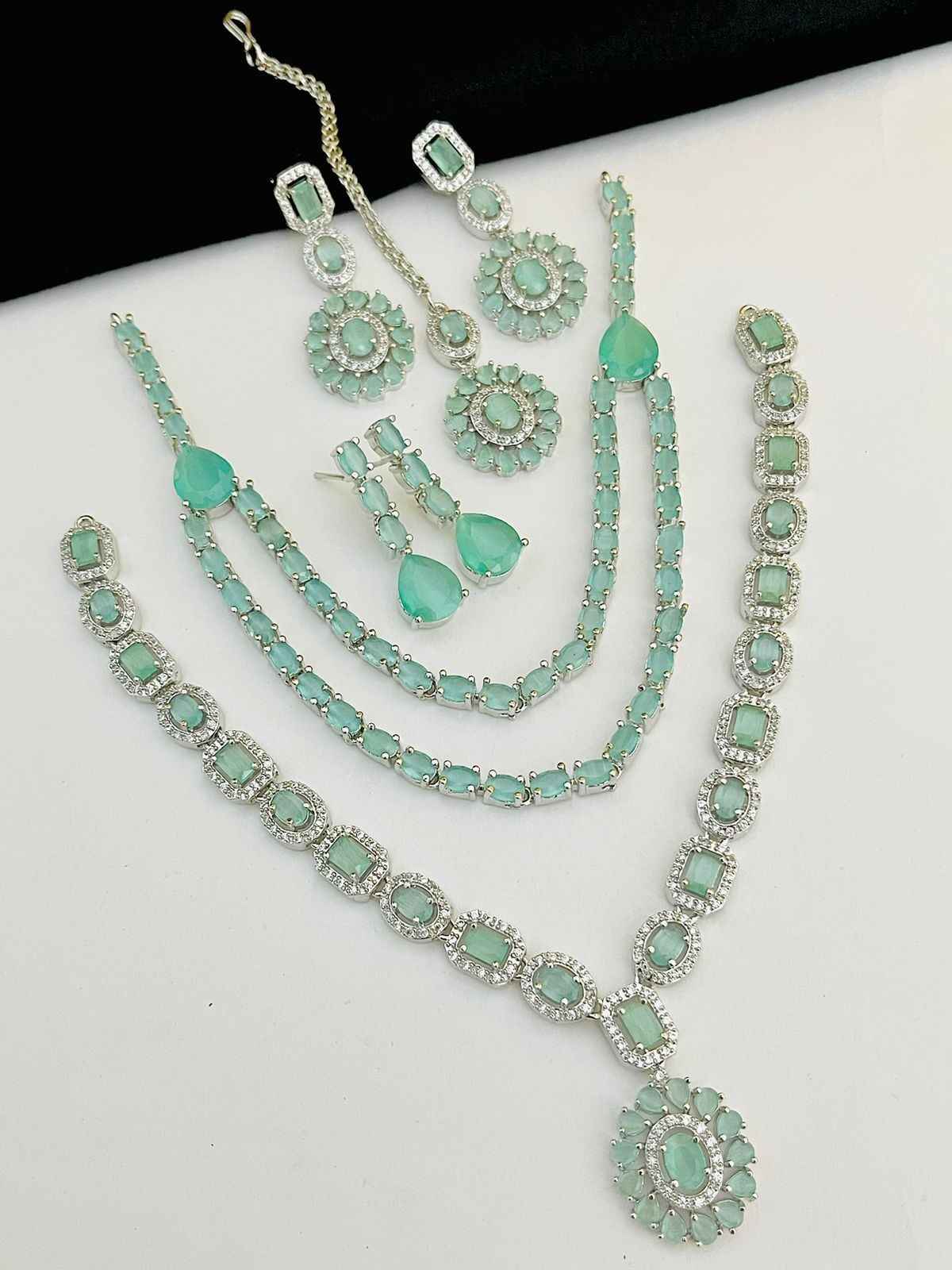 Beautiful Premium Quality American Diamond 2 Pc’s Necklace Combo Sets.... Offer Price