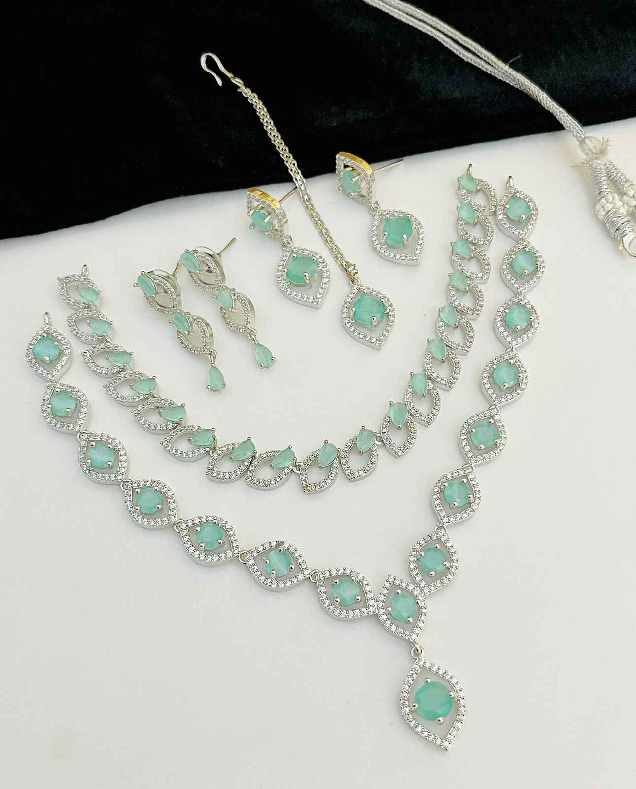 Beautiful Premium Quality American Diamond 2 Pc’s Necklace Combo Sets.... Offer Price