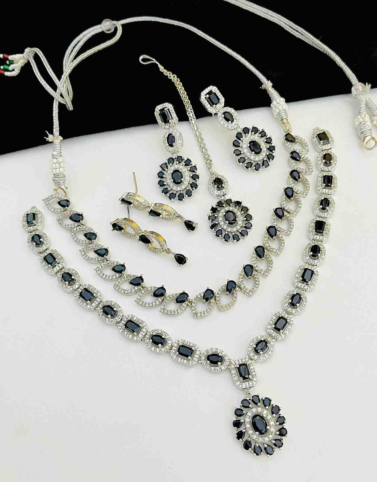 Beautiful Premium Quality American Diamond 2 Pc’s Necklace Combo Sets.... Offer Price