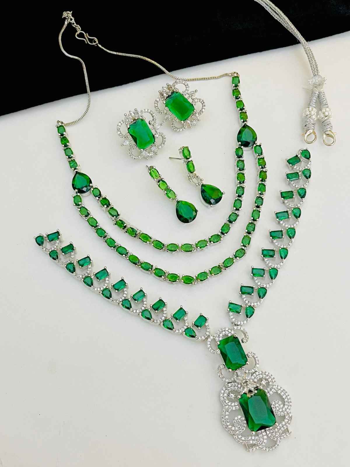Beautiful Premium Quality American Diamond 2 Pc’s Necklace Combo Sets.... Offer Price