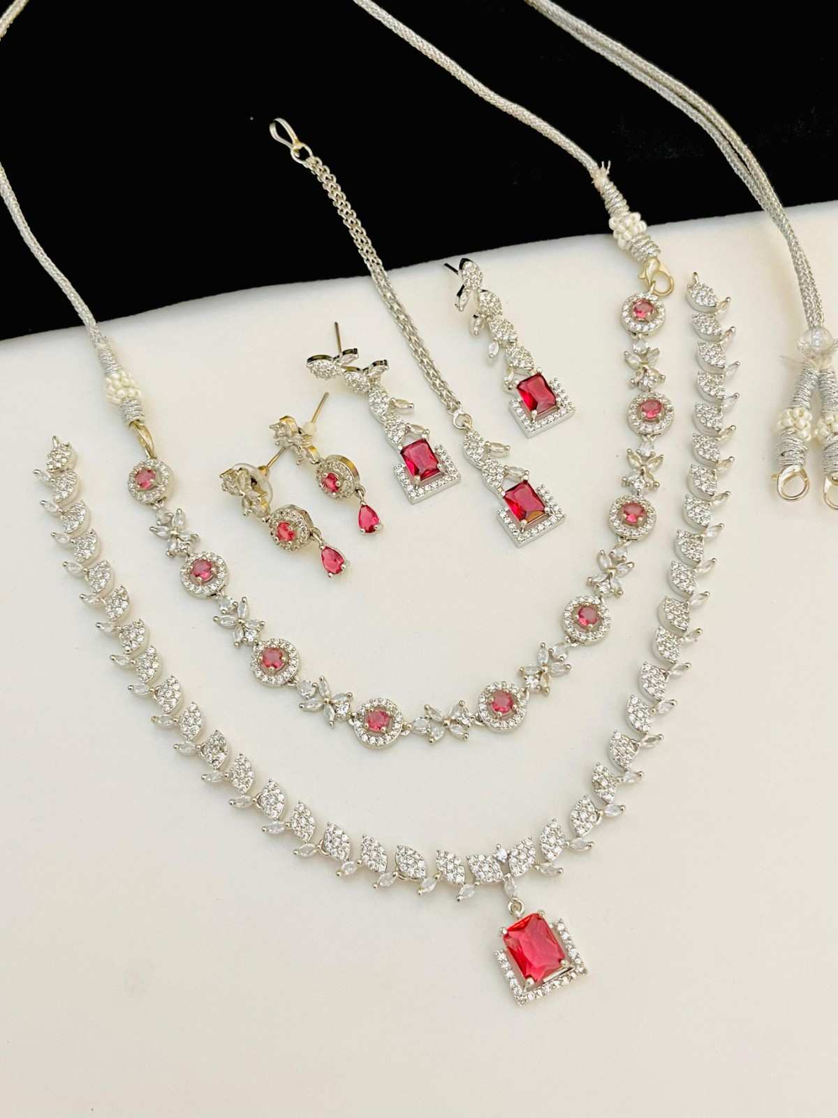 Beautiful Premium Quality American Diamond 2 Pc’s Necklace Combo Sets.... Offer Price
