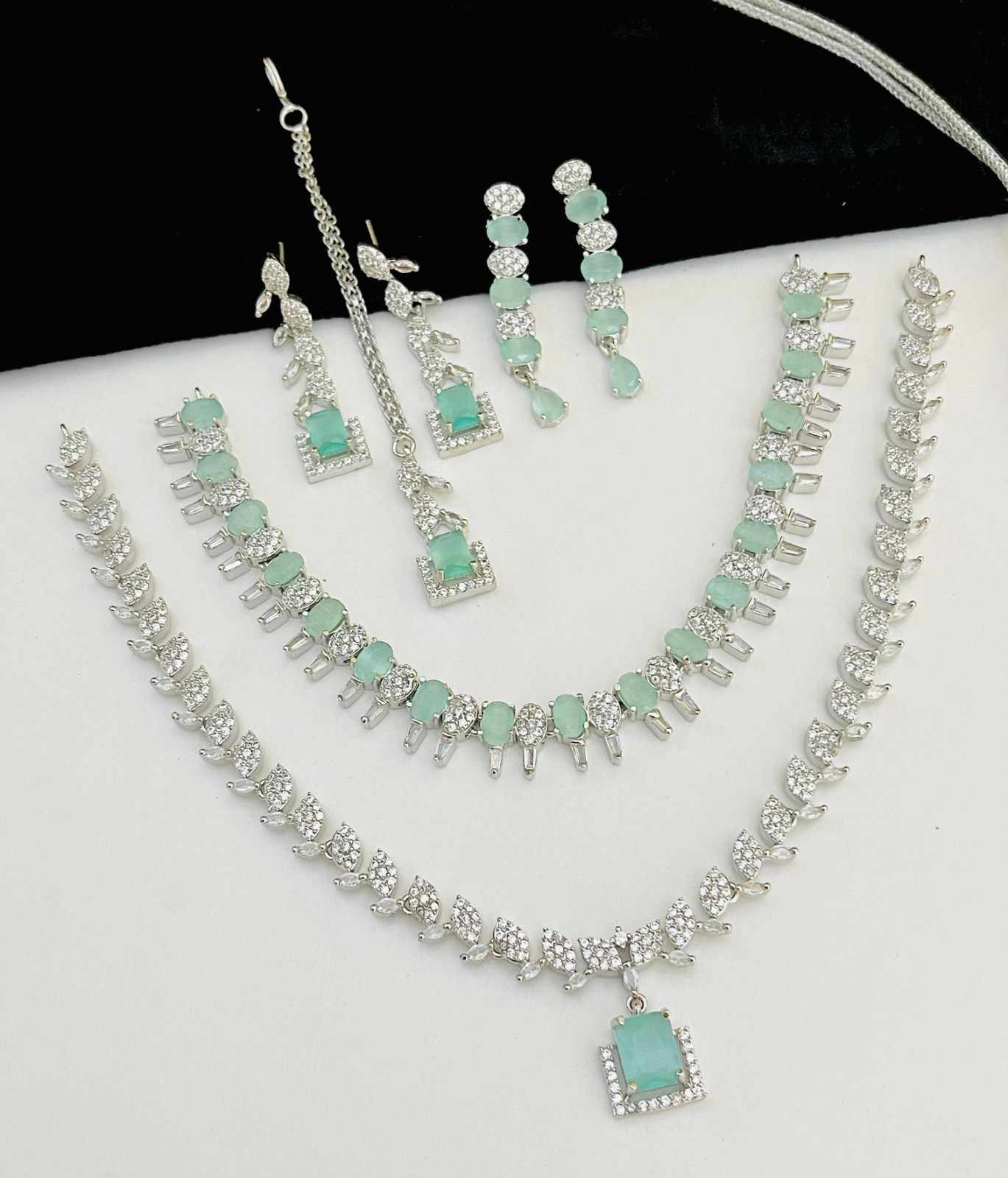 Beautiful Premium Quality American Diamond 2 Pc’s Necklace Combo Sets.... Offer Price