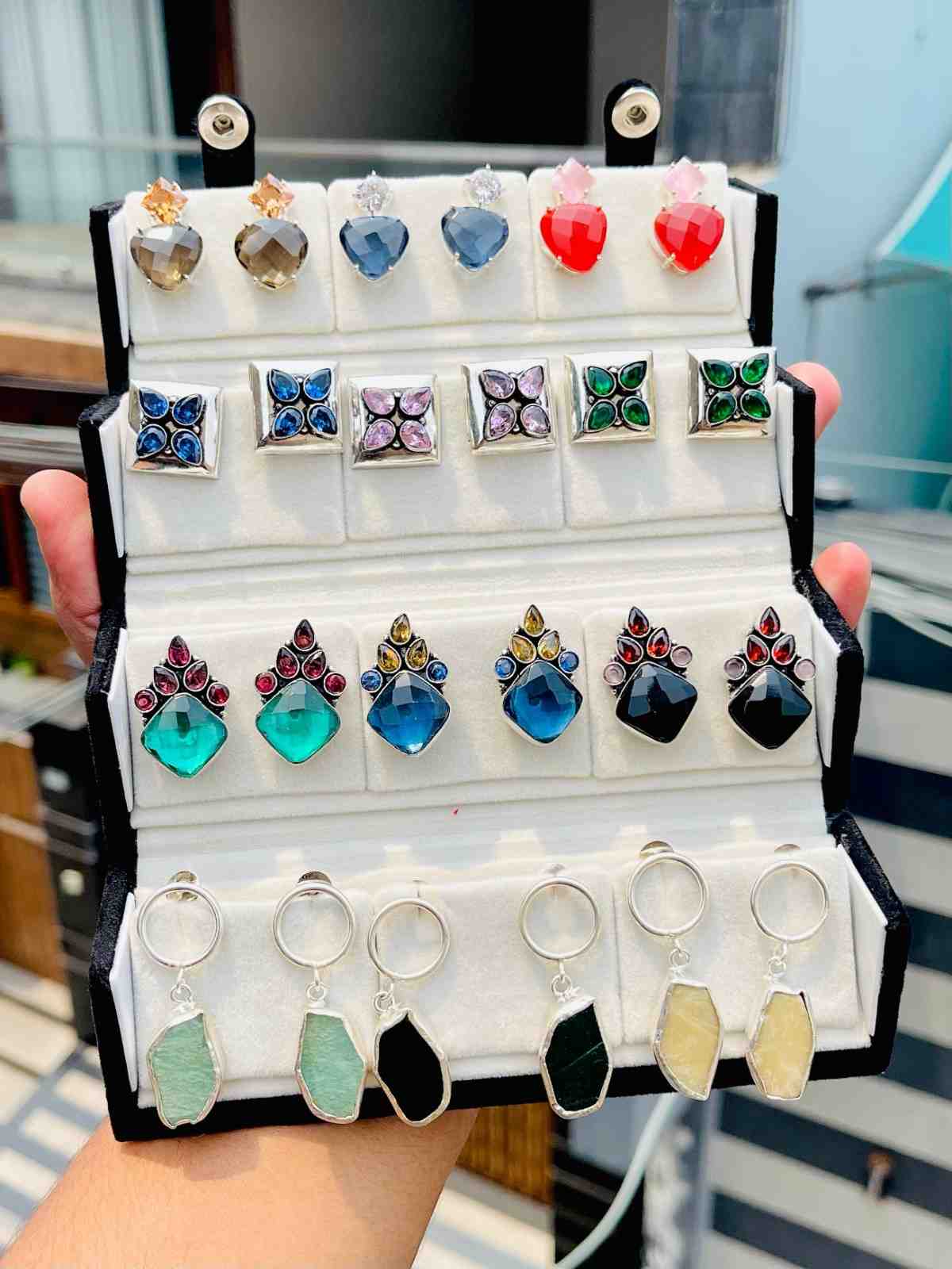 Beautiful Premium Quality 92.5 Sterling Silver Polish Original German Silver Studs Pack Of 12 Pairs.