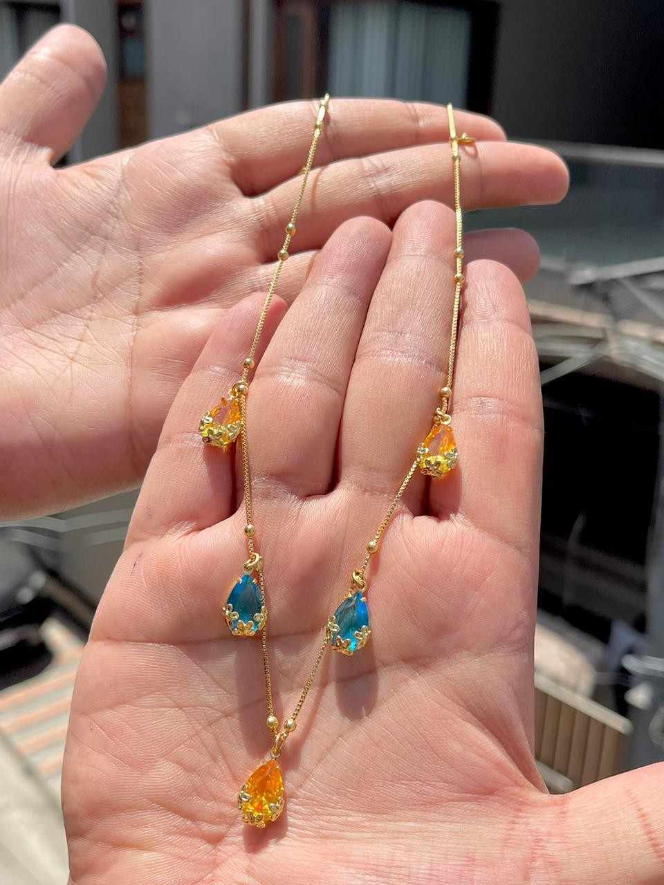 Beautiful Premium Quality Original Anti Tarnish Premium Stone Chain With Box Packing....