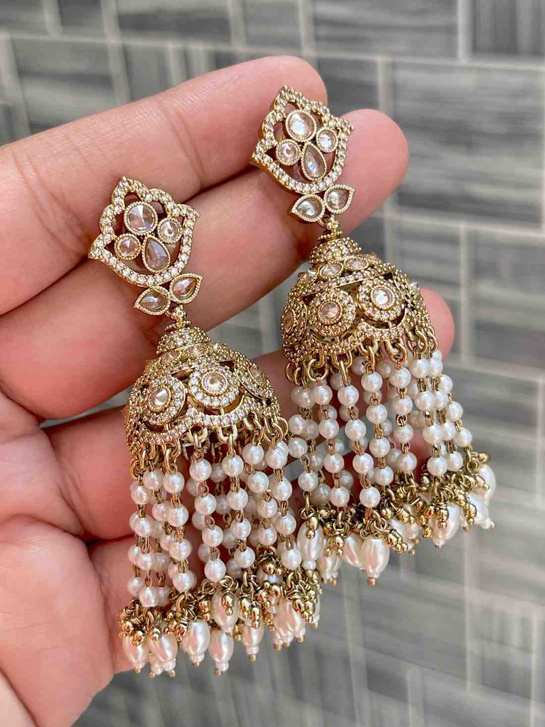 Beautiful Premium Quality Original Pachi Kundan Jhumka…