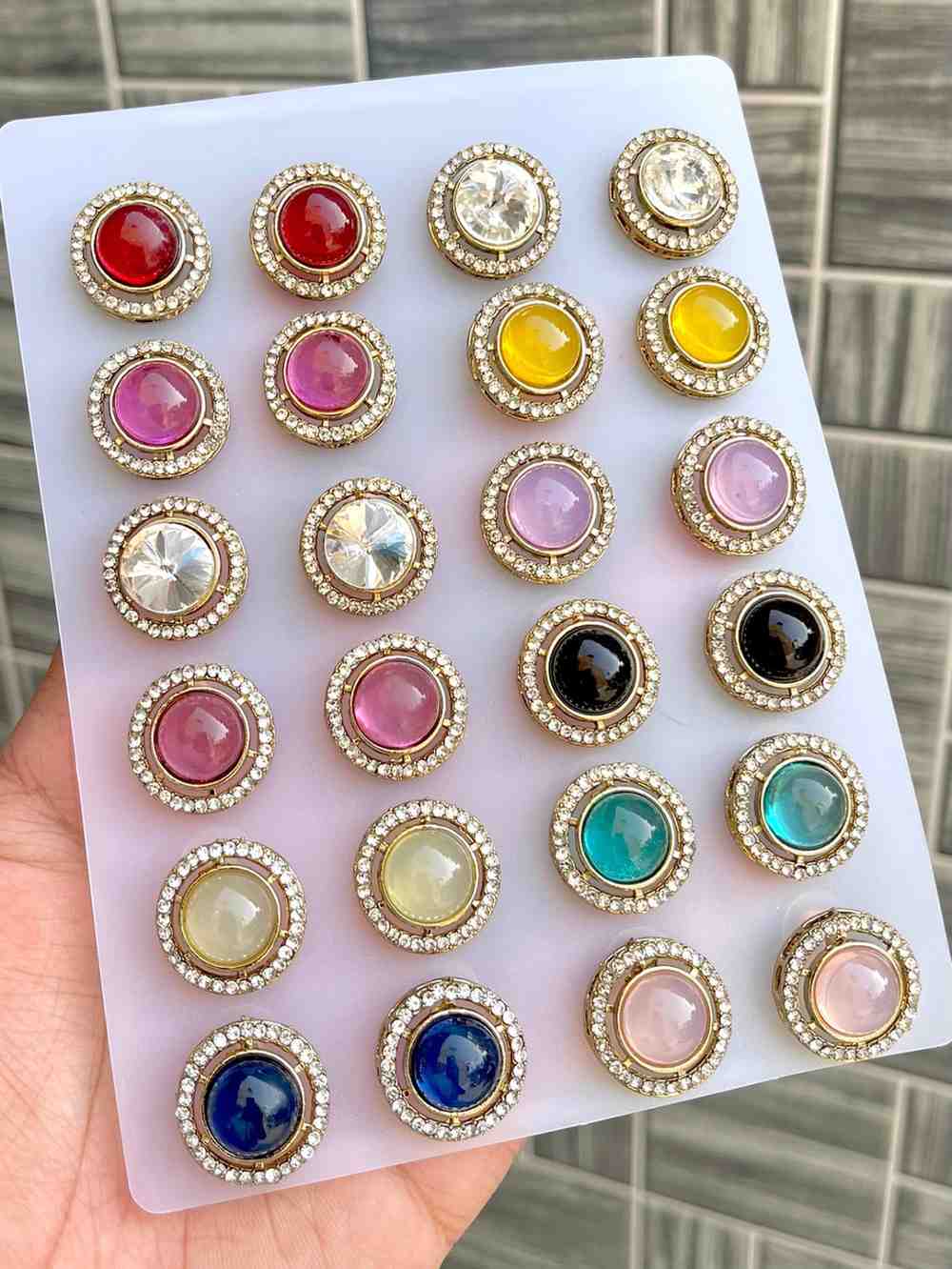 Beautiful Premium Quality Kundan Studs Pack Of 12 Pairs…