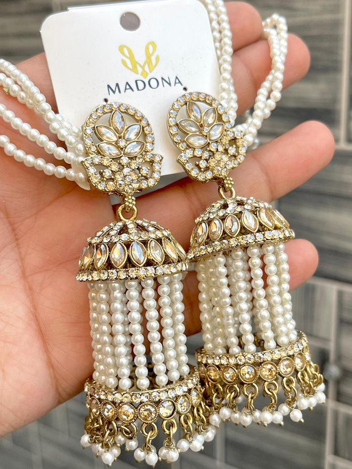 White Pearl Jhumka