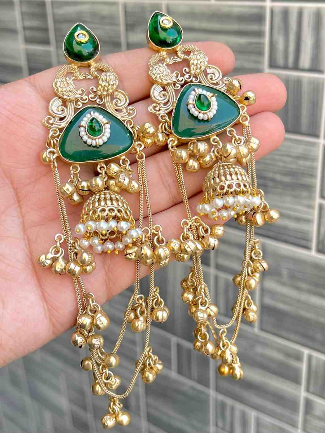 Kashmiri Big Size Jaipuri Statement Earrings