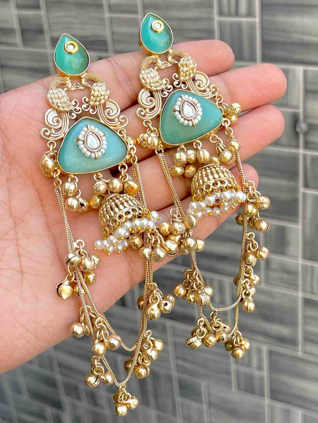 Kashmiri Big Size Jaipuri Statement Earrings