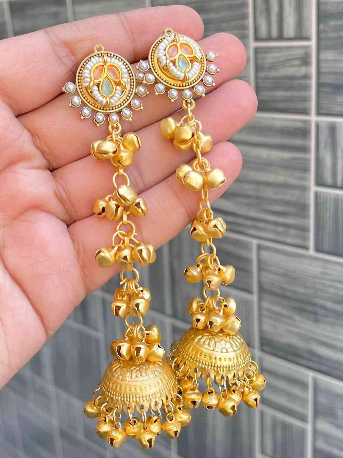 Kashmiri Big Size Jaipuri Statement Earrings