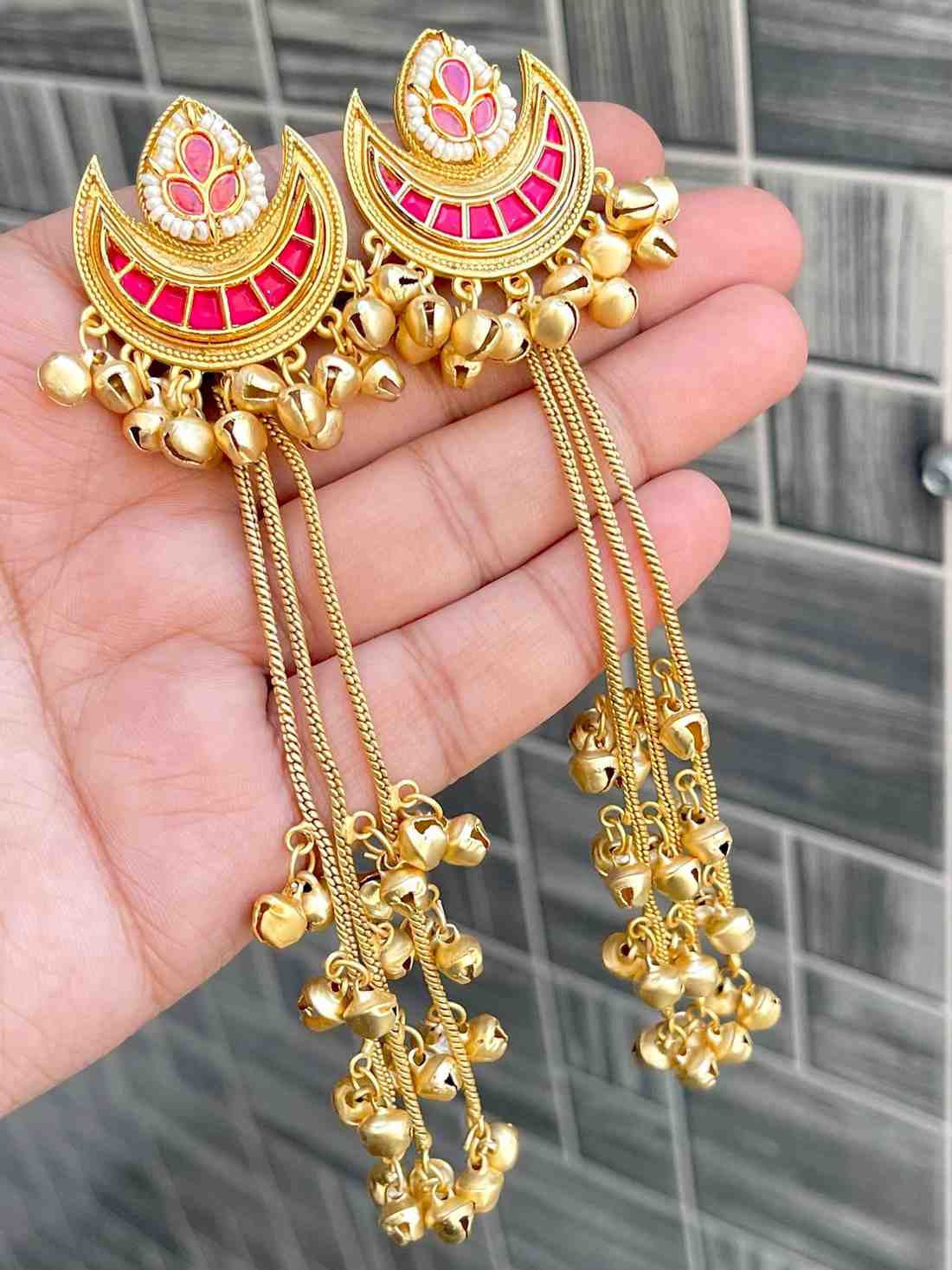 Kashmiri Big Size Jaipuri Statement Earrings
