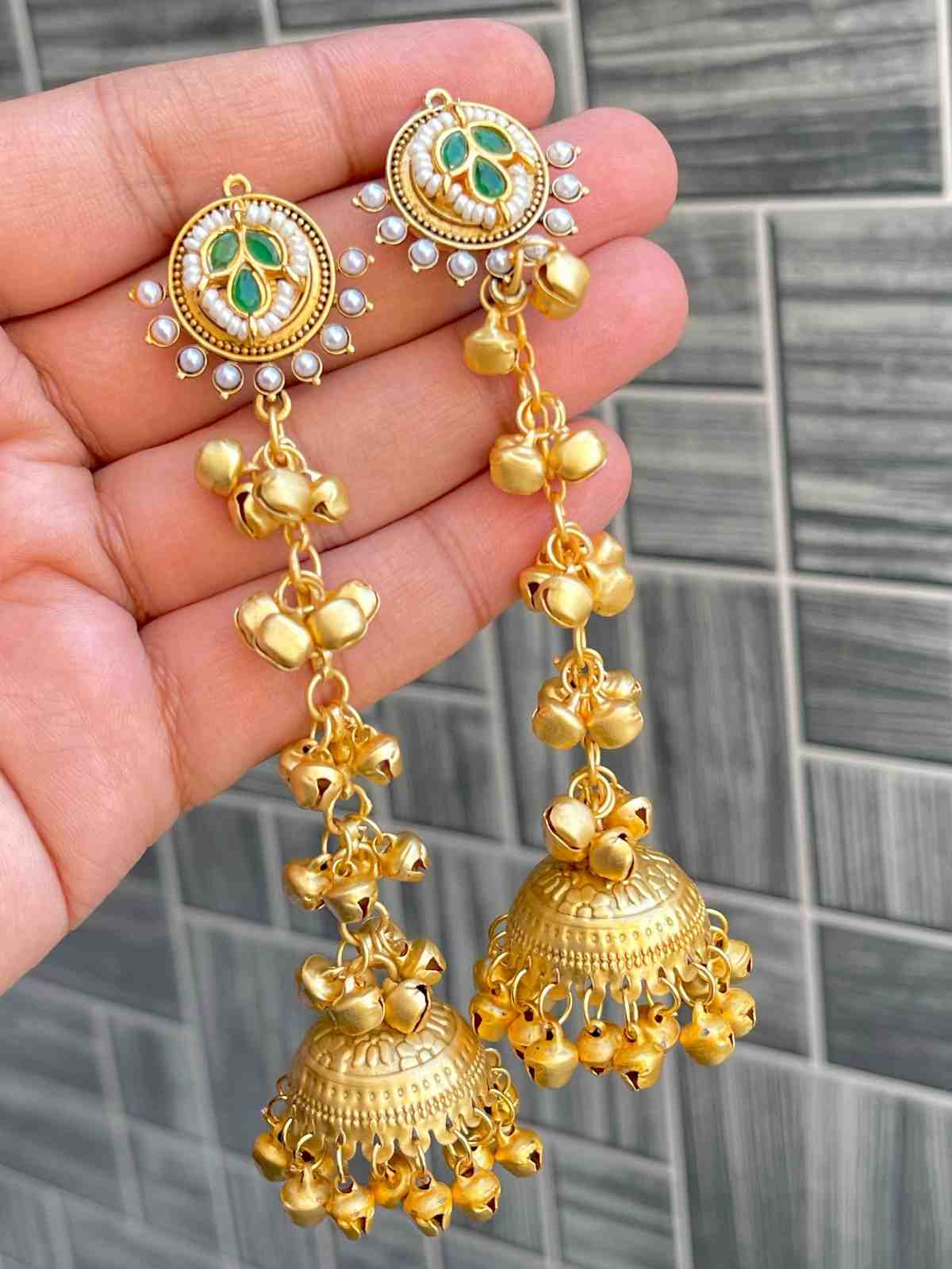 Kashmiri Big Size Jaipuri Statement Earrings