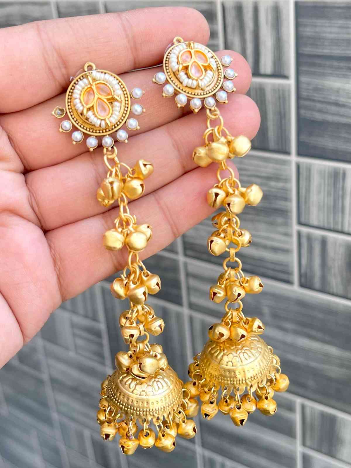 Kashmiri Big Size Jaipuri Statement Earrings