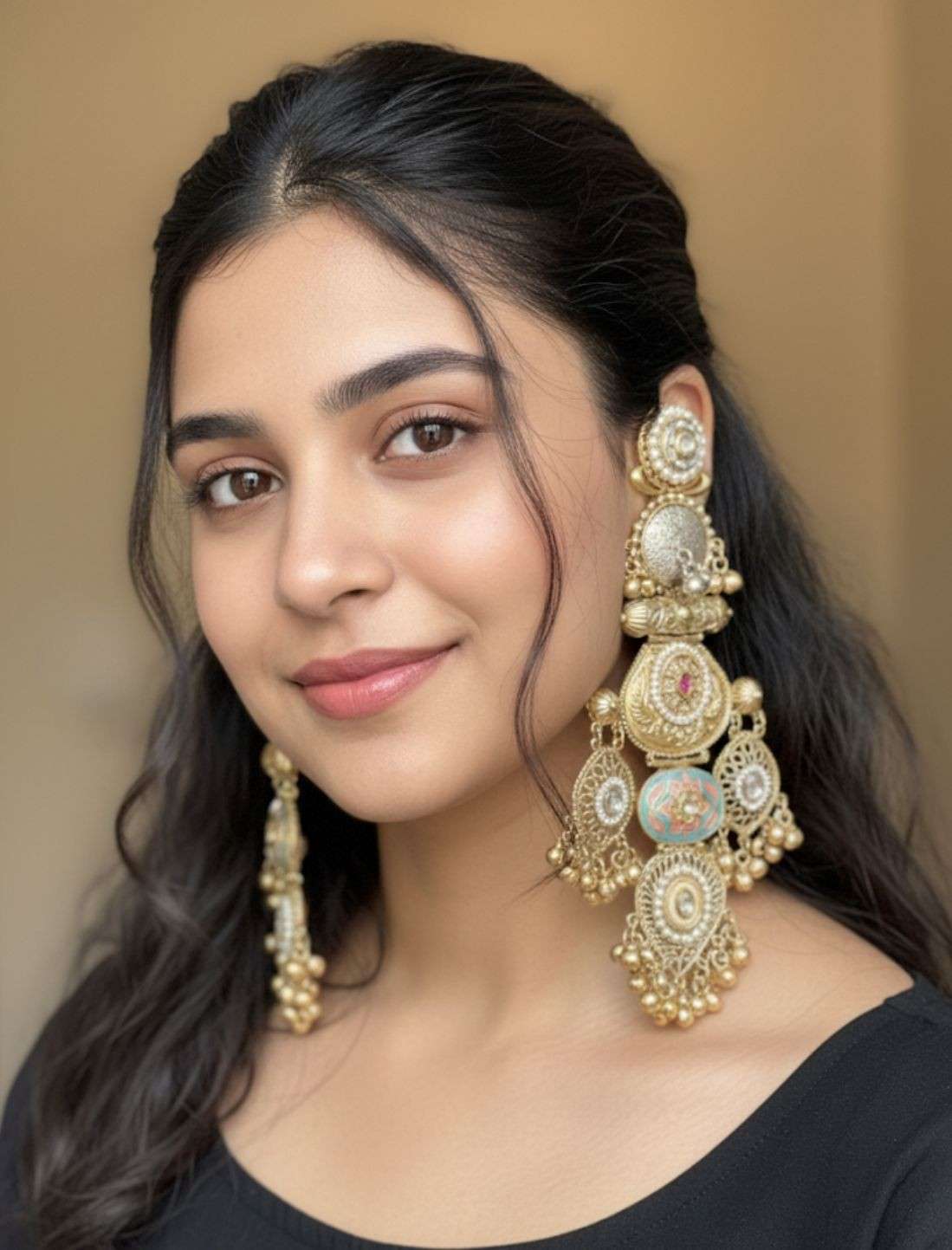 Kashmiri Big Size Jaipuri Statement Earrings