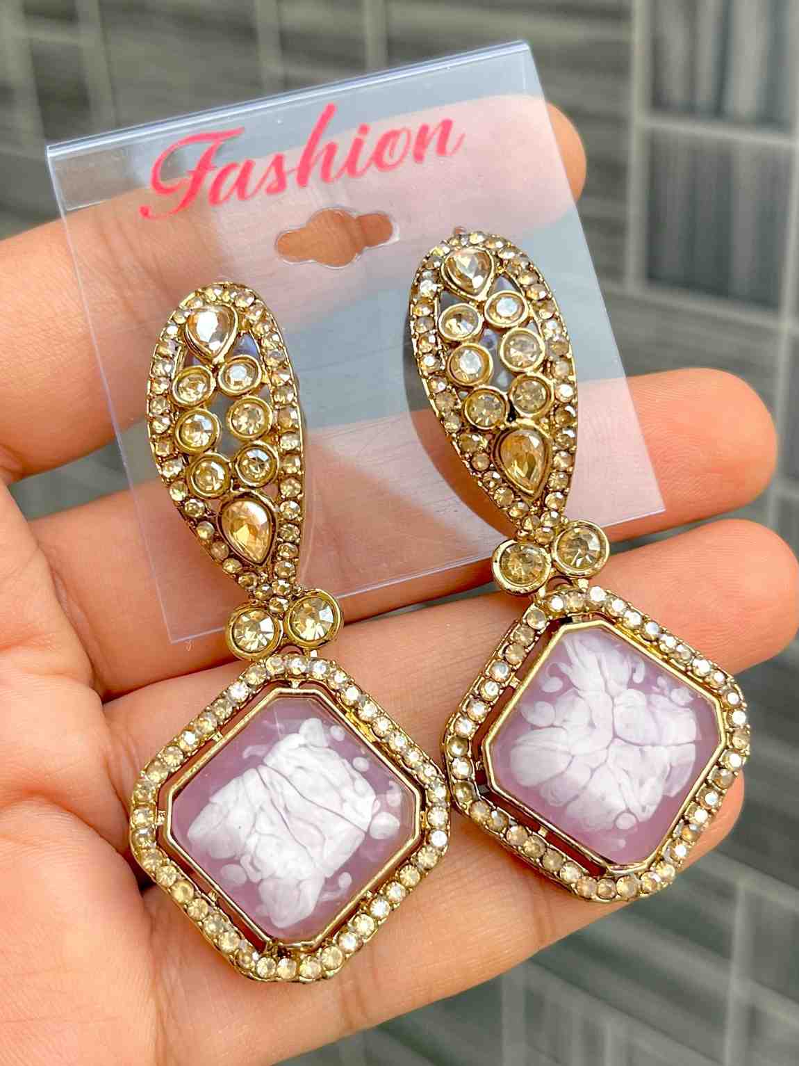 Mop Stone Bollywood Earrings