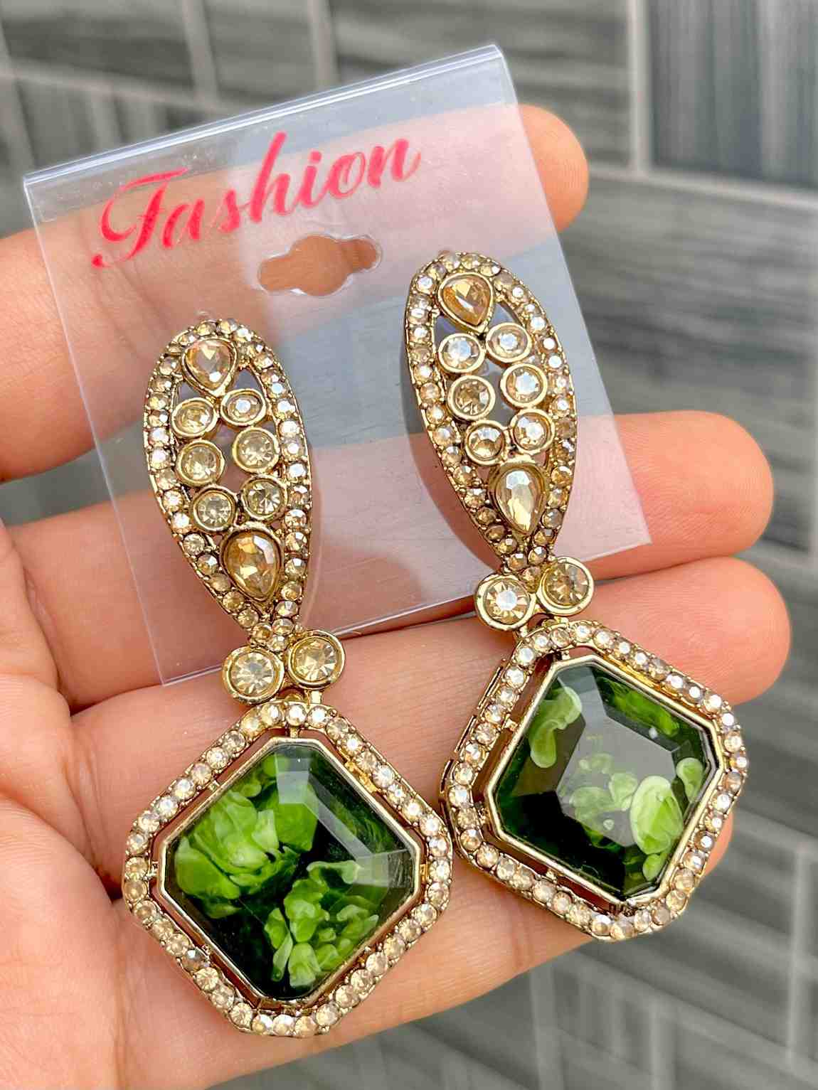Mop Stone Bollywood Earrings