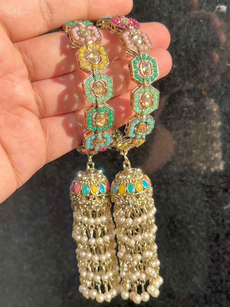 Reverse Ad Stone Work Pakistani Latkan Bangle