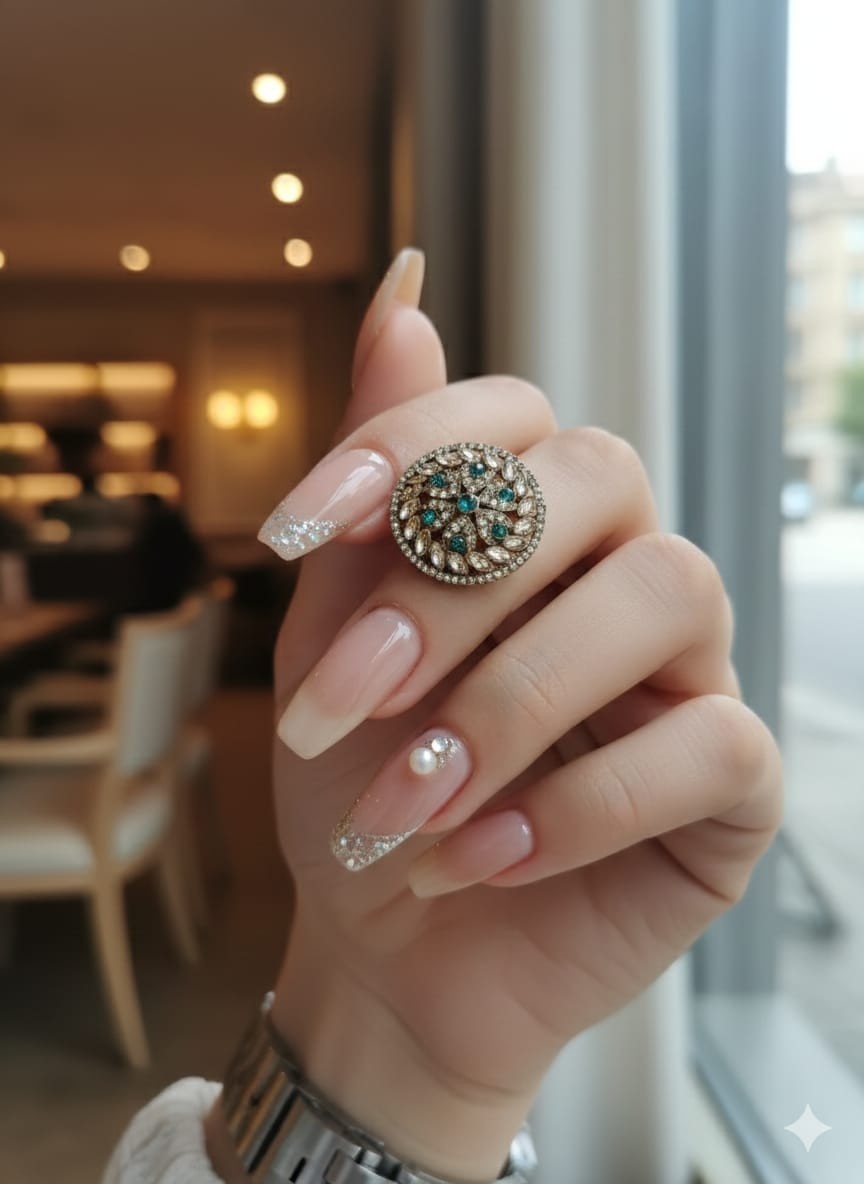 Adjustable Pakistani Work Mirror Rings