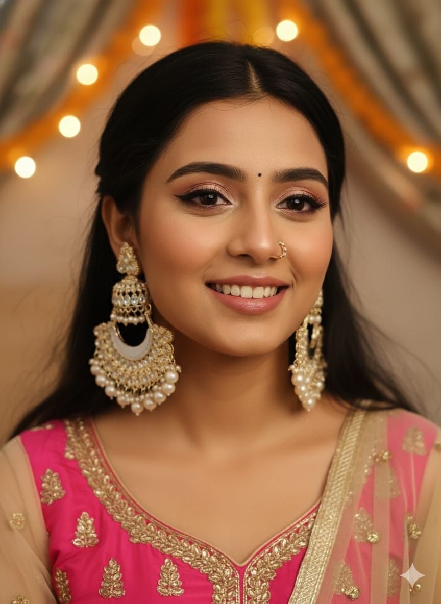 MIrror Chand Bali Style Earrings